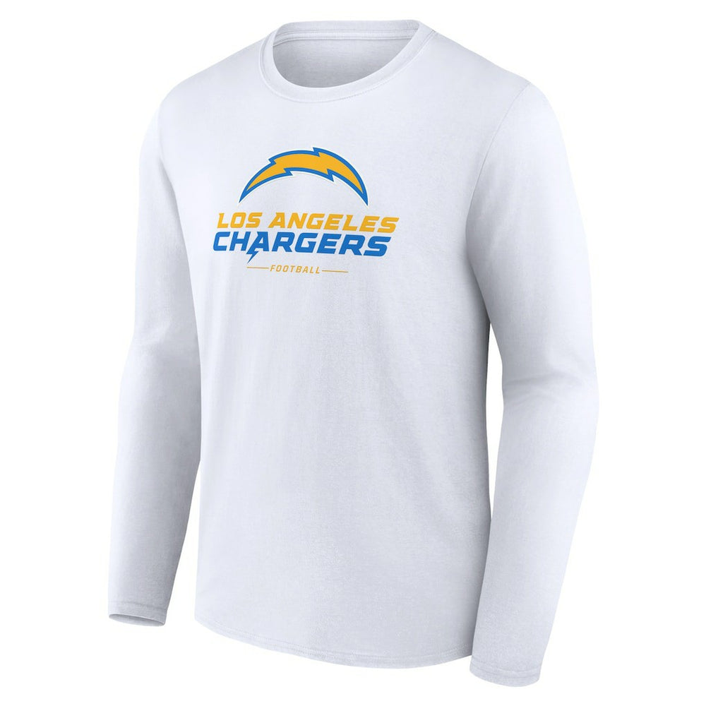 Los Angeles Chargers Logo Team Lockup Long Sleeve T-Shirt White | NFL