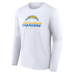 Los Angeles Chargers Logo Team Lockup Long Sleeve T-Shirt White | NFL
