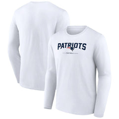 New England Patriots Logo Team Lockup Long Sleeve T-Shirt White | NFL