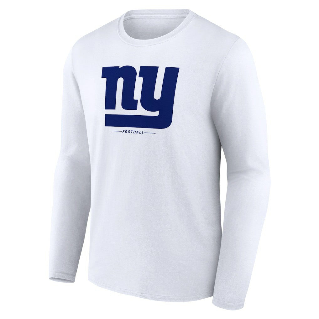 New York Giants Logo Team Lockup Long Sleeve T-Shirt White | NFL