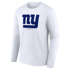 New York Giants Logo Team Lockup Long Sleeve T-Shirt White | NFL