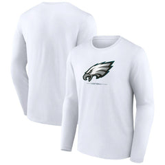 Philadelphia Eagles Logo Team Lockup Long Sleeve T-Shirt White | NFL