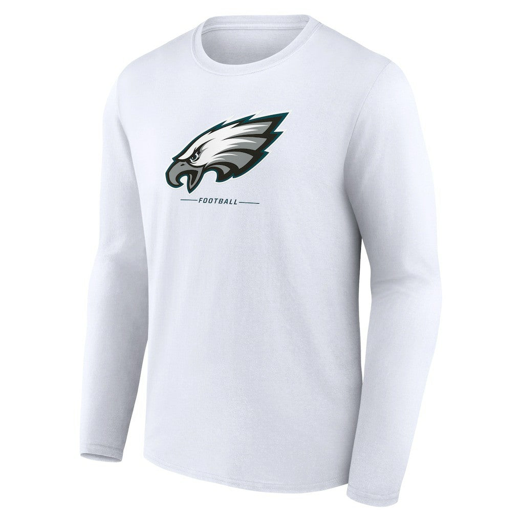 Philadelphia Eagles Logo Team Lockup Long Sleeve T-Shirt White | NFL