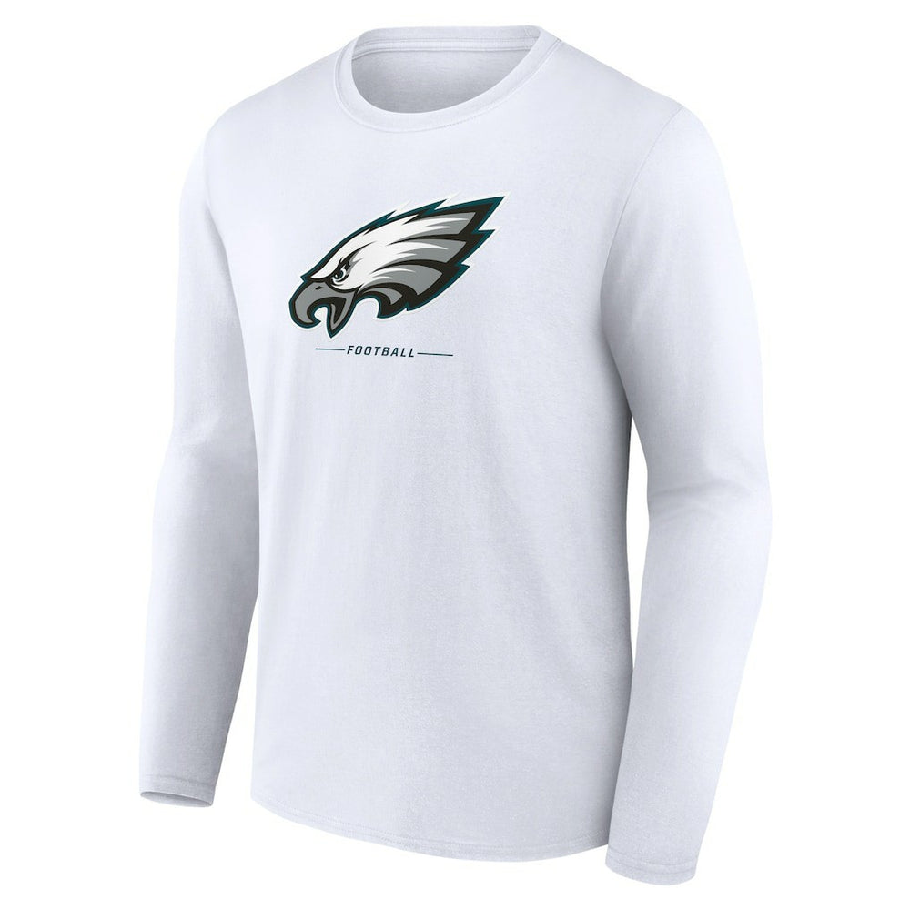 Philadelphia Eagles Logo Team Lockup Long Sleeve T-Shirt White | NFL