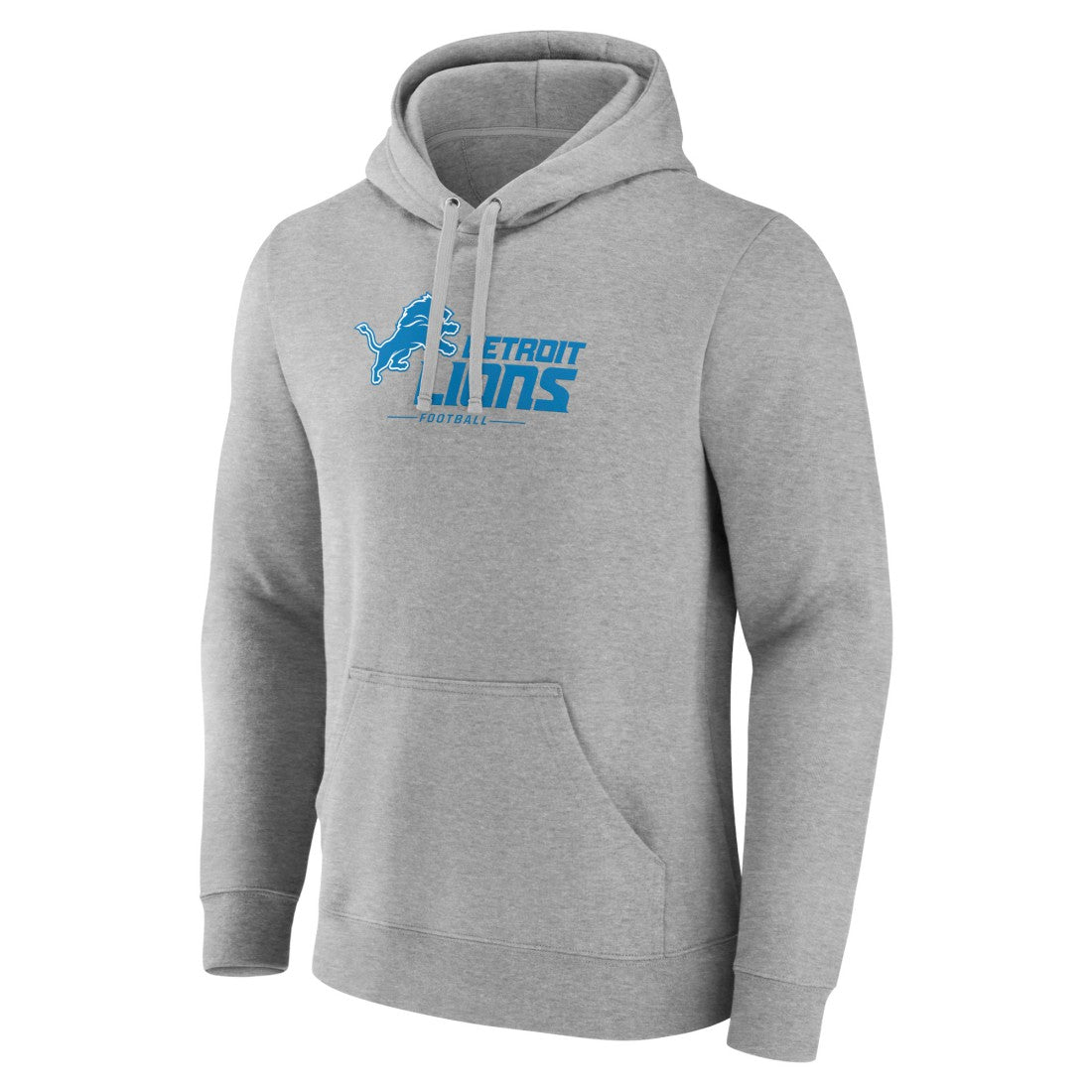 Detroit Lions Primary Logo Team Lockup Fitted Pullover Hoodie Gray | NFL