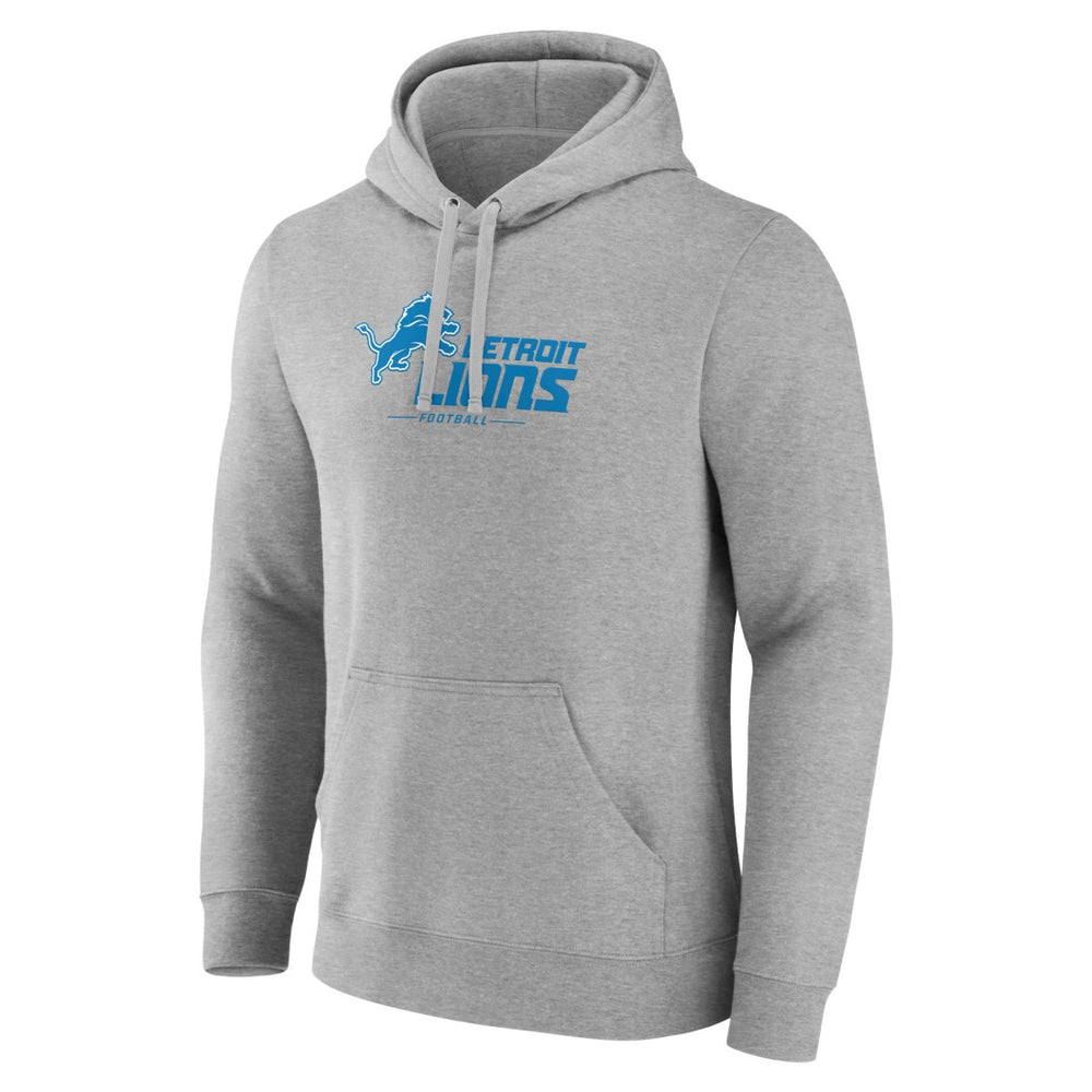 Detroit Lions Primary Logo Team Lockup Fitted Pullover Hoodie Gray | NFL