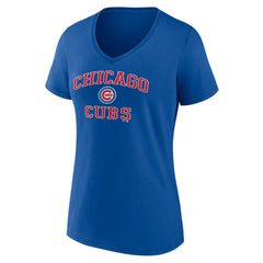 Chicago Cubs Women's Heart and Soul V-Neck T-Shirt - MLB