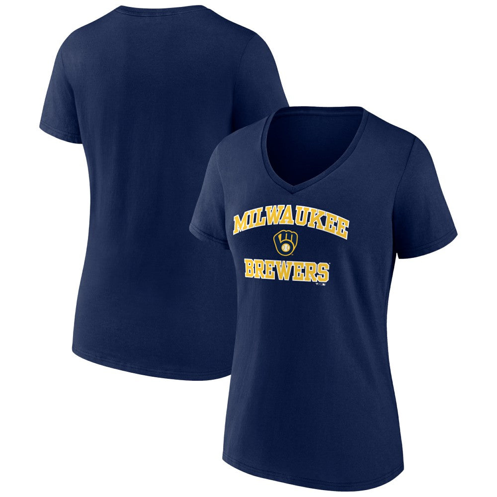 Milwaukee Brewers Women's Heart and Soul V-Neck T-Shirt - MLB