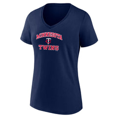 Minnesota Twins Women's Heart and Soul V-Neck T-Shirt - MLB