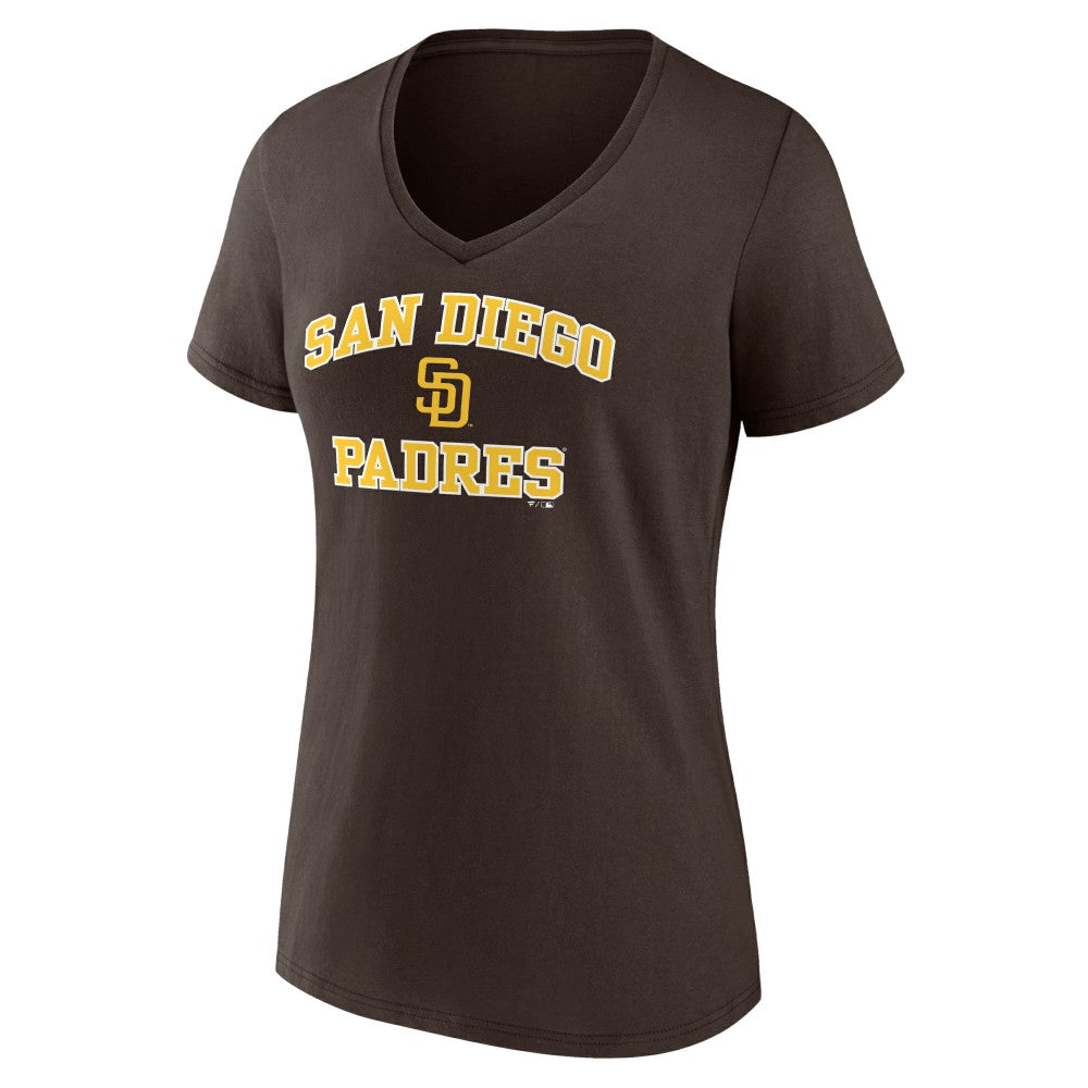 San Diego Padres Women's Heart and Soul V-Neck T-Shirt - MLB