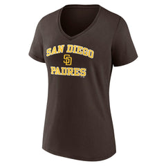 San Diego Padres Women's Heart and Soul V-Neck T-Shirt - MLB