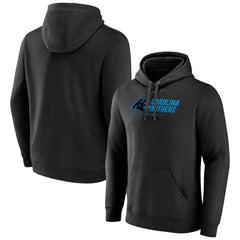 Carolina Panthers Logo Team Lockup Fitted Pullover Hoodie Black | NFL