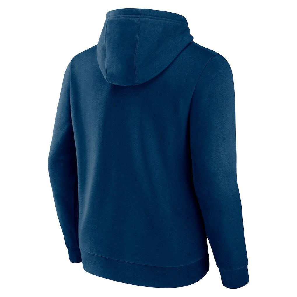 Chicago Bears Logo Team Lockup Fitted Pullover Hoodie Navy | NFL
