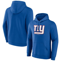 New York Giants Logo Team Lockup Fitted Pullover Hoodie Royal | NFL