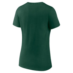 Green Bay Packers Women's Logo Team Lockup V-Neck T-Shirt Green | NFL