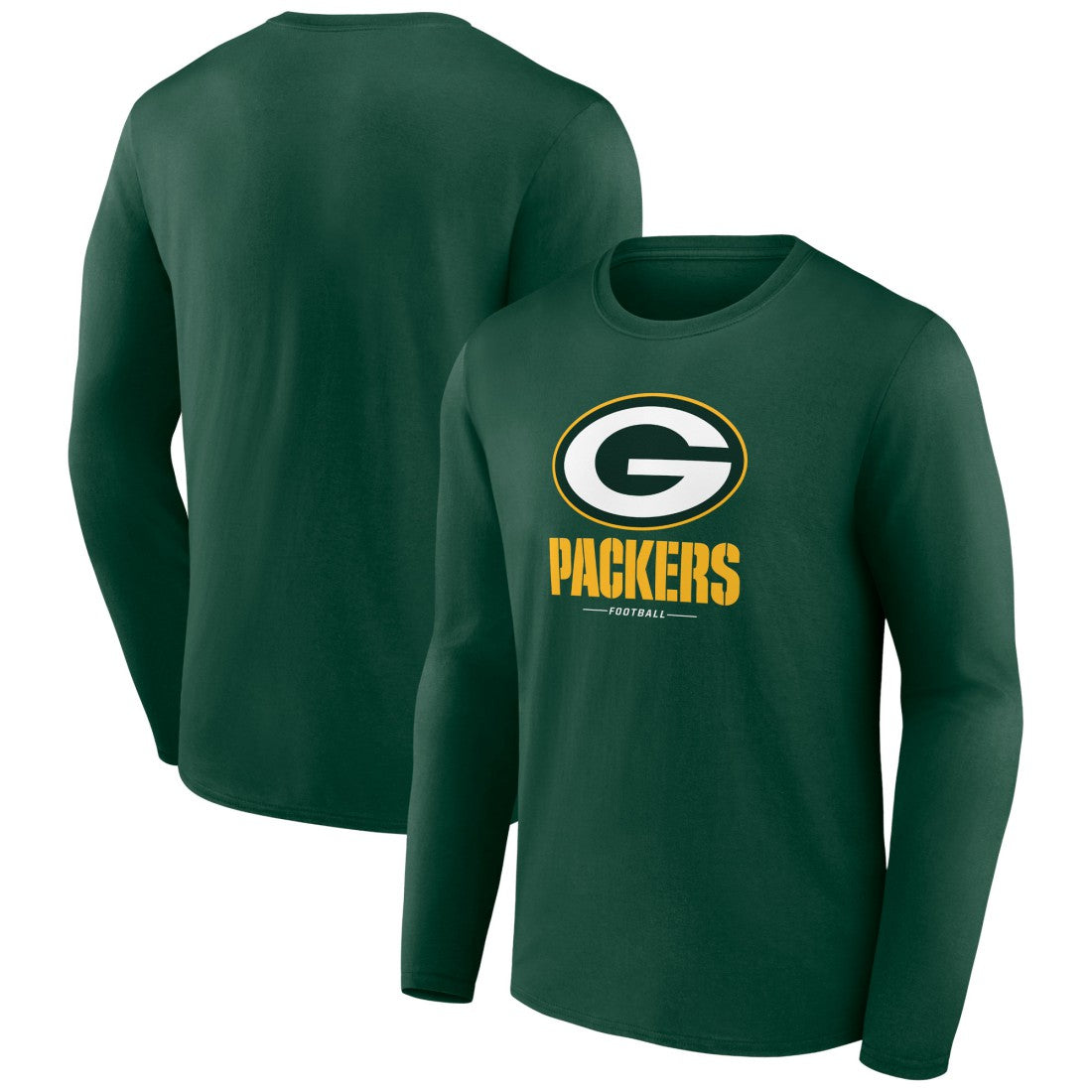 Green Bay Packers Logo Team Lockup Long Sleeve T-Shirt Green | NFL