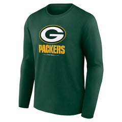 Green Bay Packers Logo Team Lockup Long Sleeve T-Shirt Green | NFL