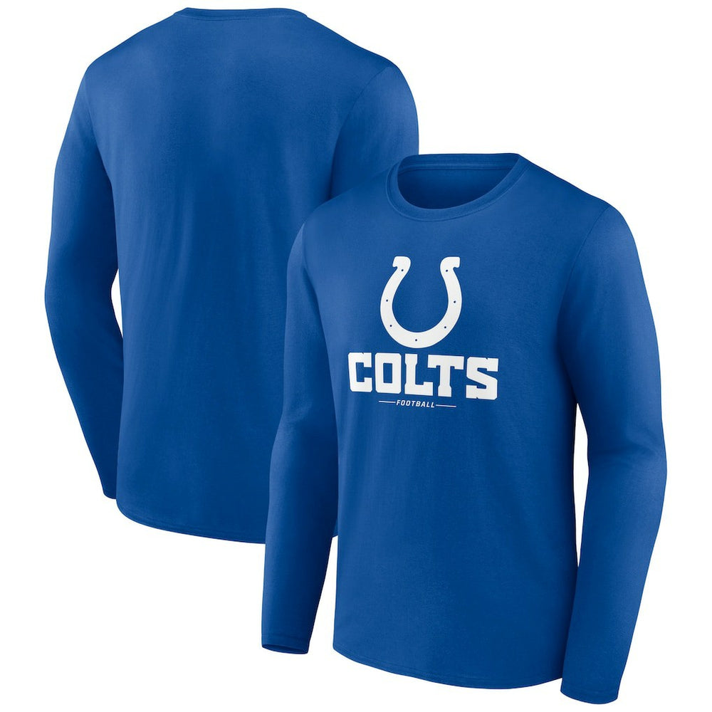Indianapolis Colts Logo Team Lockup Long Sleeve T-Shirt Royal | NFL