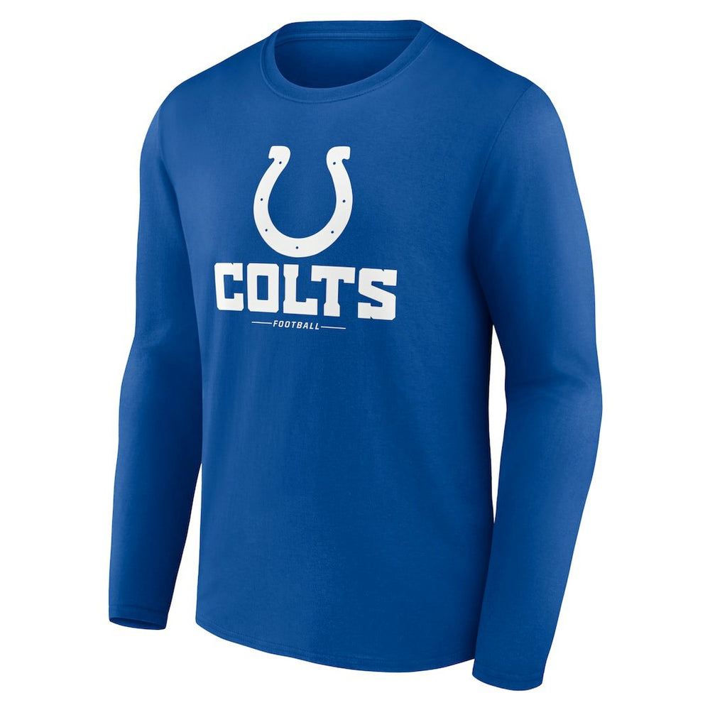 Indianapolis Colts Logo Team Lockup Long Sleeve T-Shirt Royal | NFL