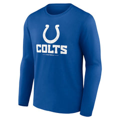 Indianapolis Colts Logo Team Lockup Long Sleeve T-Shirt Royal | NFL