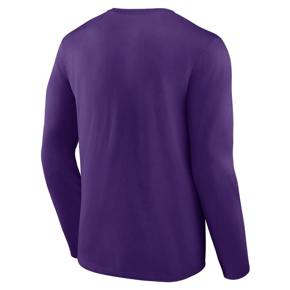 Minnesota Vikings Logo Team Lockup Long Sleeve T-Shirt Purple | NFL