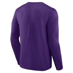 Minnesota Vikings Logo Team Lockup Long Sleeve T-Shirt Purple | NFL
