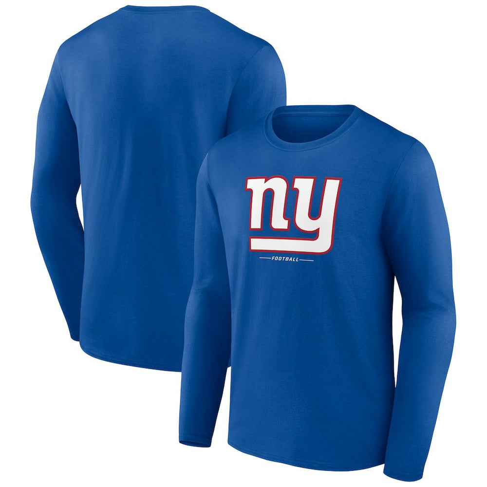 New York Giants Logo Team Lockup Long Sleeve T-Shirt Royal | NFL