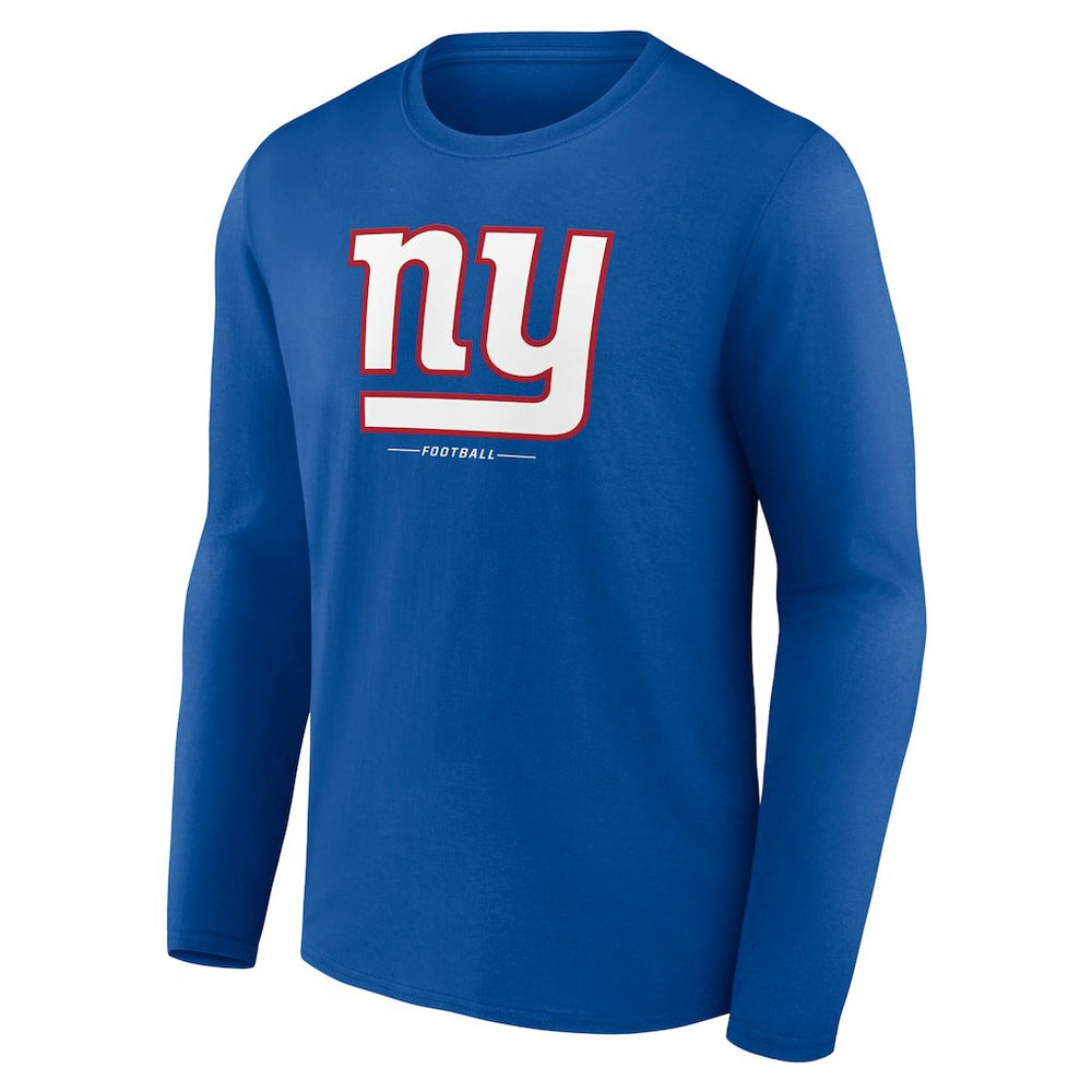 New York Giants Logo Team Lockup Long Sleeve T-Shirt Royal | NFL