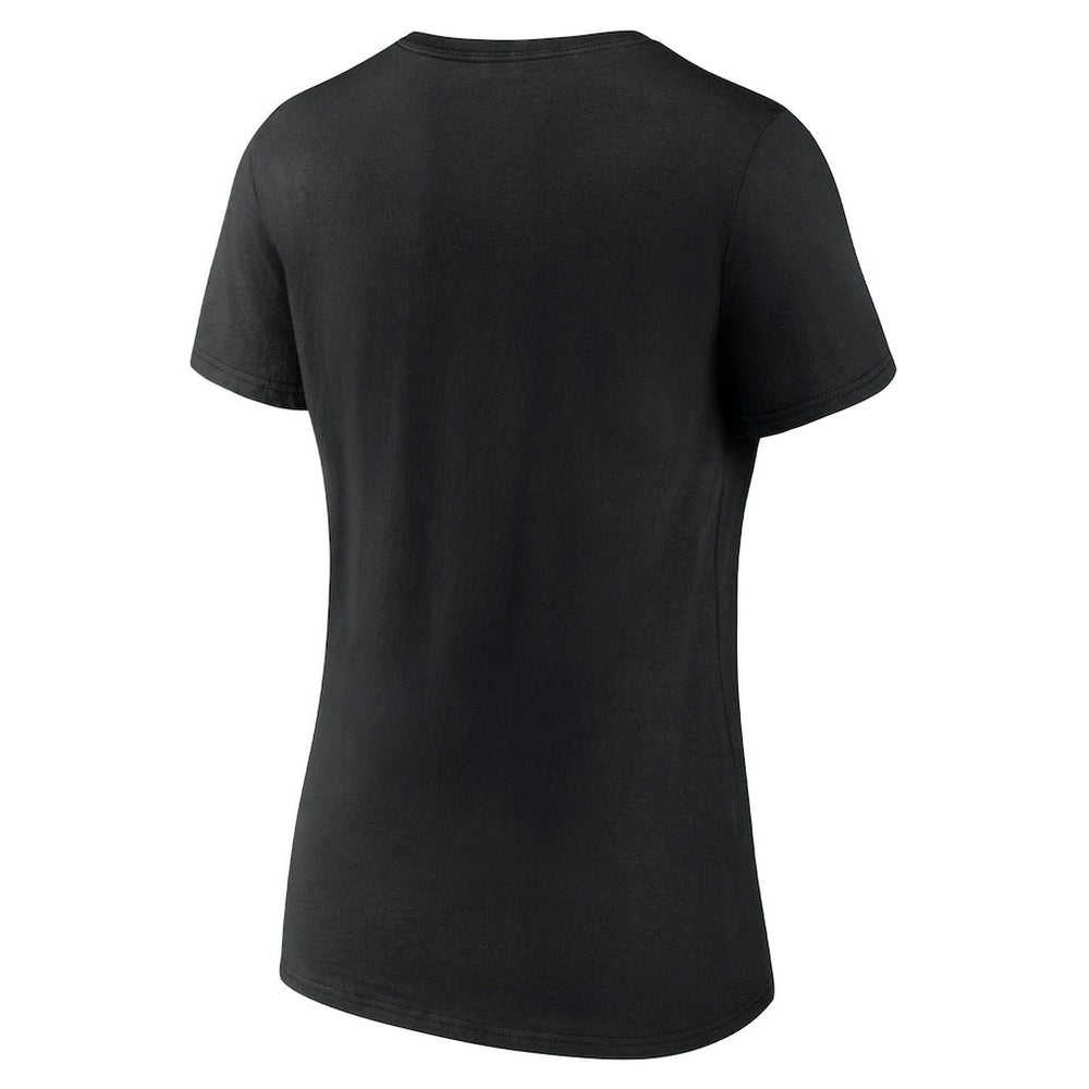 New Orleans Saints Women's Logo Team Lockup V-Neck T-Shirt Black | NFL