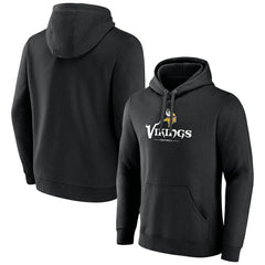 Minnesota Vikings Primary Logo Team Lockup Fitted Pullover Hoodie Black | NFL