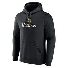 Minnesota Vikings Primary Logo Team Lockup Fitted Pullover Hoodie Black | NFL