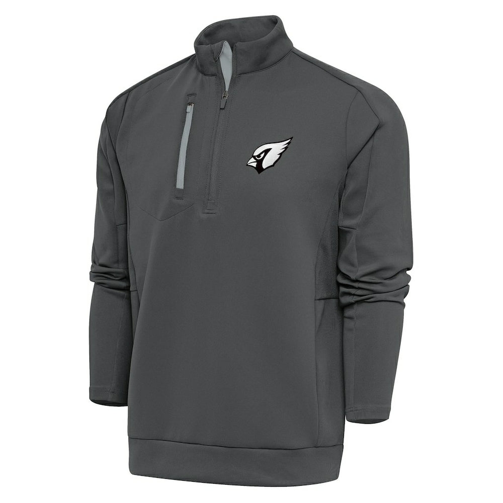 Arizona Cardinals Antigua Metallic Logo Generation Quarter-Zip Pullover Top Charcoal | NFL