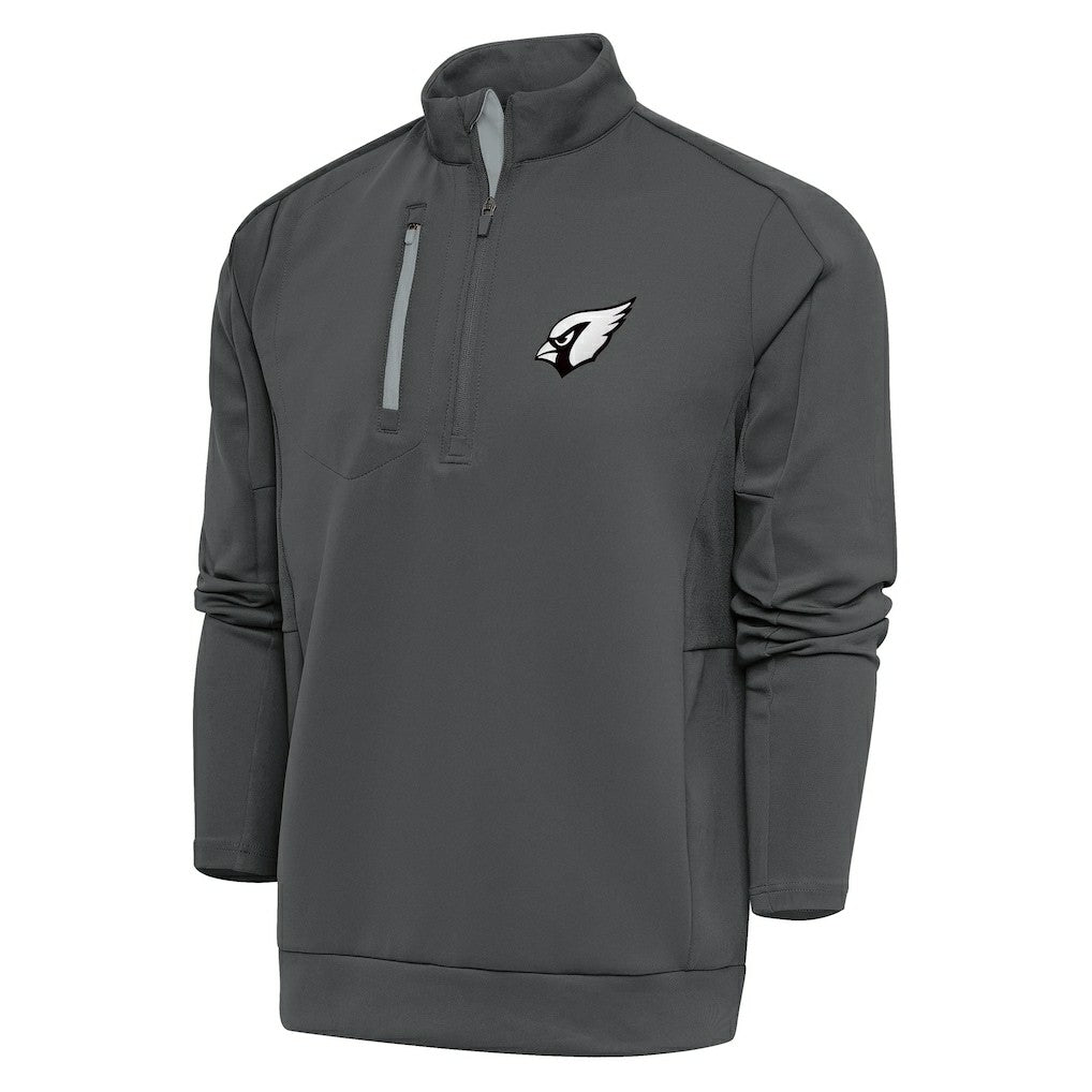 Arizona Cardinals Antigua Metallic Logo Generation Quarter-Zip Pullover Top Charcoal | NFL