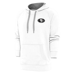 San Francisco 49ers Antigua Metallic Logo Victory Pullover Hoodie White | NFL