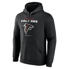 Atlanta Falcons Logo Team Lockup Fitted Pullover Hoodie Black | NFL