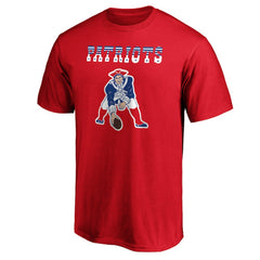 New England Patriots Logo Team Lockup T-Shirt Red | NFL
