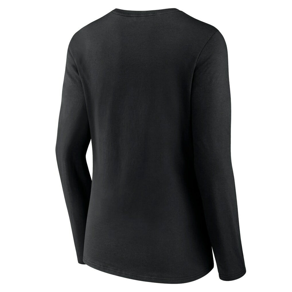 New York Jets Women's Logo Team Lockup Long Sleeve V-Neck T-Shirt Black | NFL