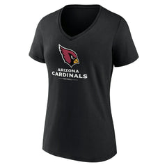 Arizona Cardinals Women's Logo Team Lockup V-Neck T-Shirt Black | NFL