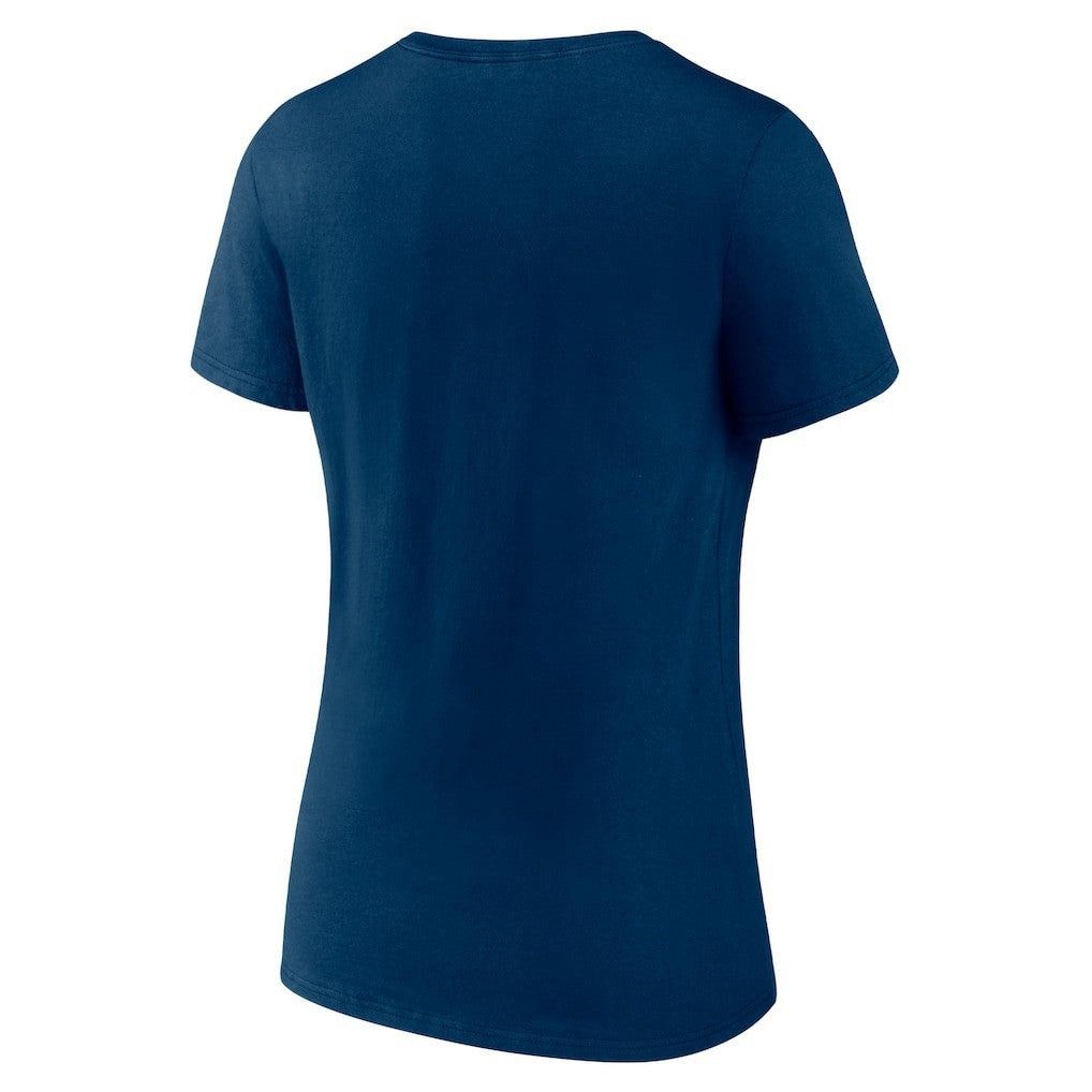 Houston Texans Women's Logo Team Lockup V-Neck T-Shirt Navy | NFL