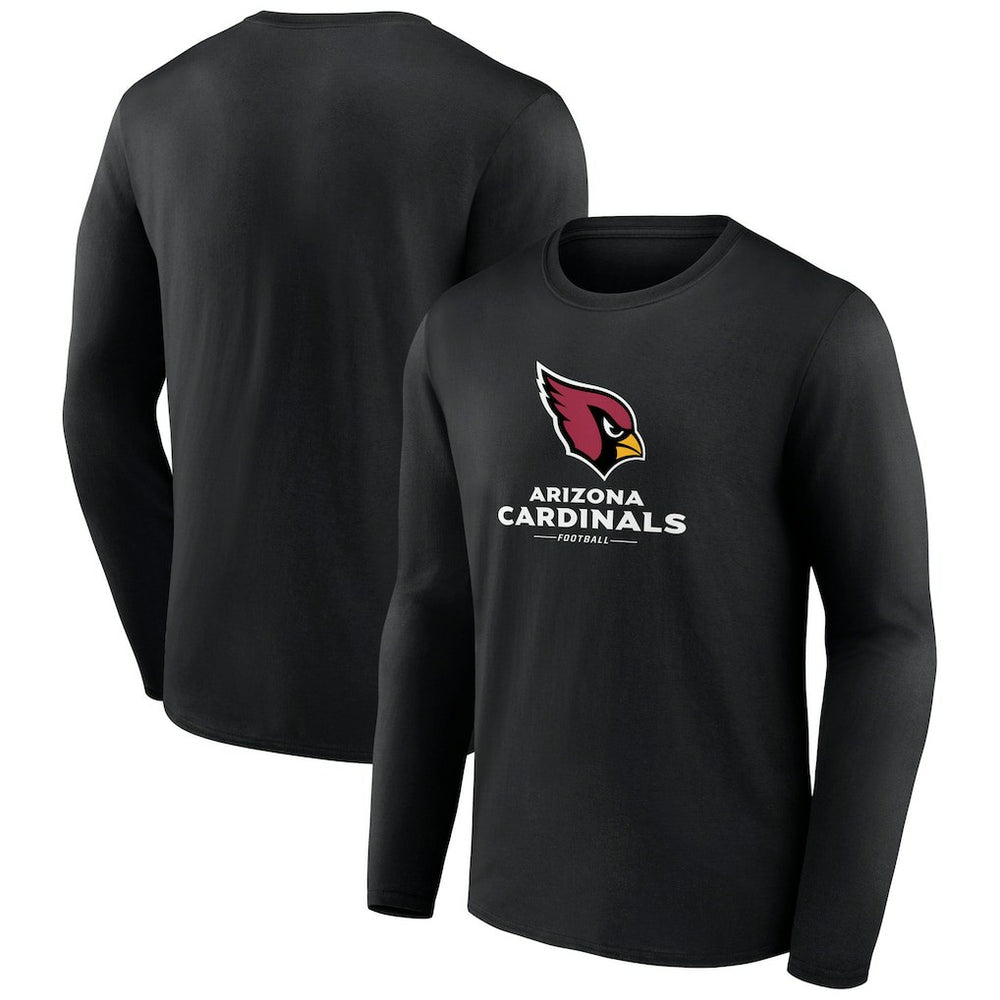 Arizona Cardinals Logo Team Lockup Long Sleeve T-Shirt Black | NFL