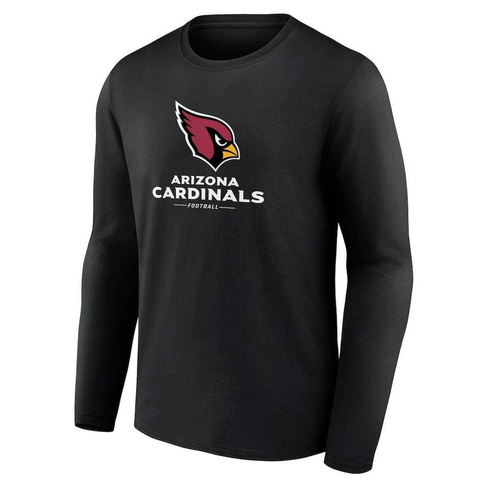 Arizona Cardinals Logo Team Lockup Long Sleeve T-Shirt Black | NFL