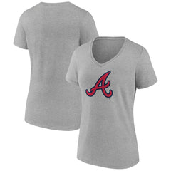 Atlanta Braves Women's Official Logo V-Neck T-Shirt - MLB