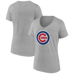 Chicago Cubs Women's Official Logo V-Neck T-Shirt - MLB