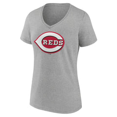 Cincinnati Reds Women's Official Logo V-Neck T-Shirt - MLB