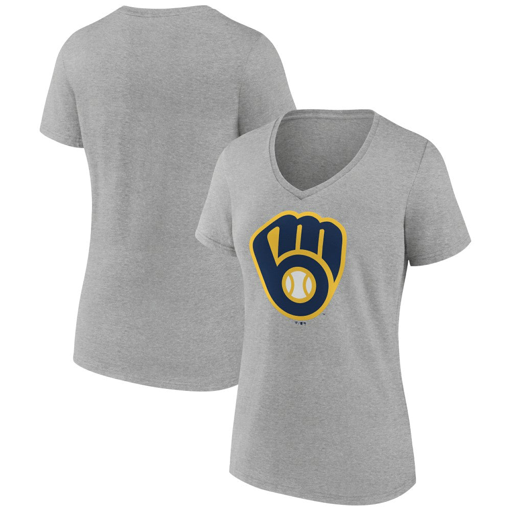 Milwaukee Brewers Women's Official Logo V-Neck T-Shirt - MLB