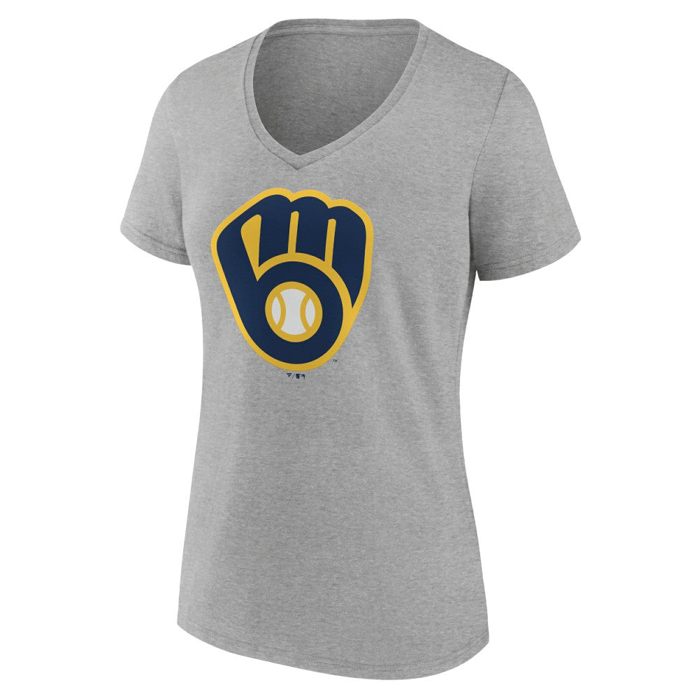 Milwaukee Brewers Women's Official Logo V-Neck T-Shirt - MLB