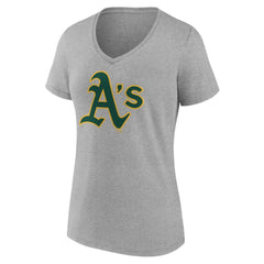 Athletics Women's Official Logo V-Neck T-Shirt - MLB