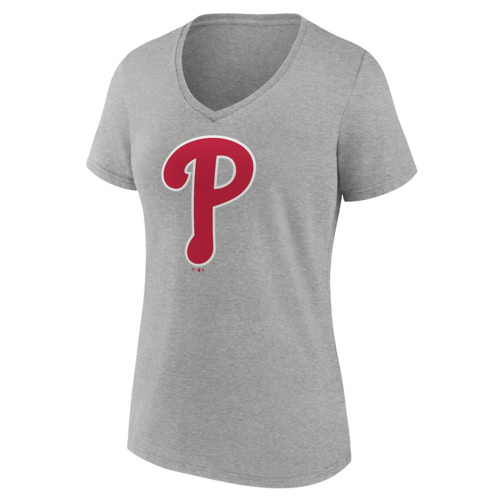 Philadelphia Phillies Women's Official Logo V-Neck T-Shirt - MLB