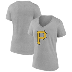 Pittsburgh Pirates Women's Official Logo V-Neck T-Shirt - MLB