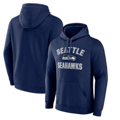 Seattle Seahawks Victory Arch Fitted Pullover Hoodie College Navy | NFL